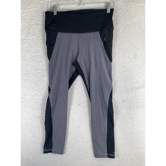 Athleta Leggings Womens Medium Petite Stealth Trucool 7/8 Colorblock Perforated - Picture 1 of 16